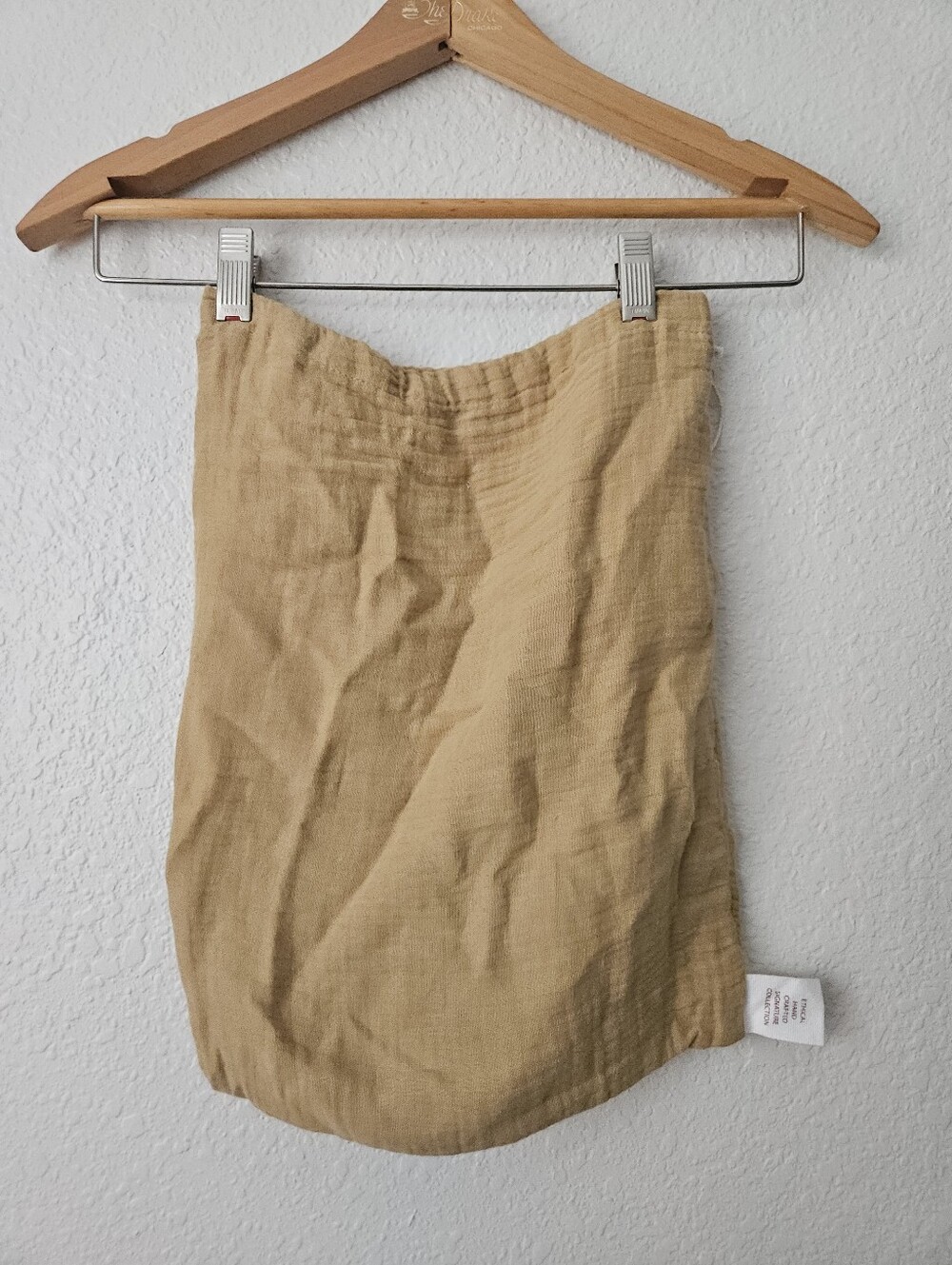 muslin drawstring satchel